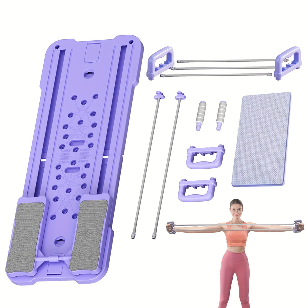 9-in-1 Portable Pilates Reformer Board – Multifunctional Ab Wheel Push-Up Exercise Equipment for Home Gym Full Body Core Training Muscle Toning, Gift for Her Him