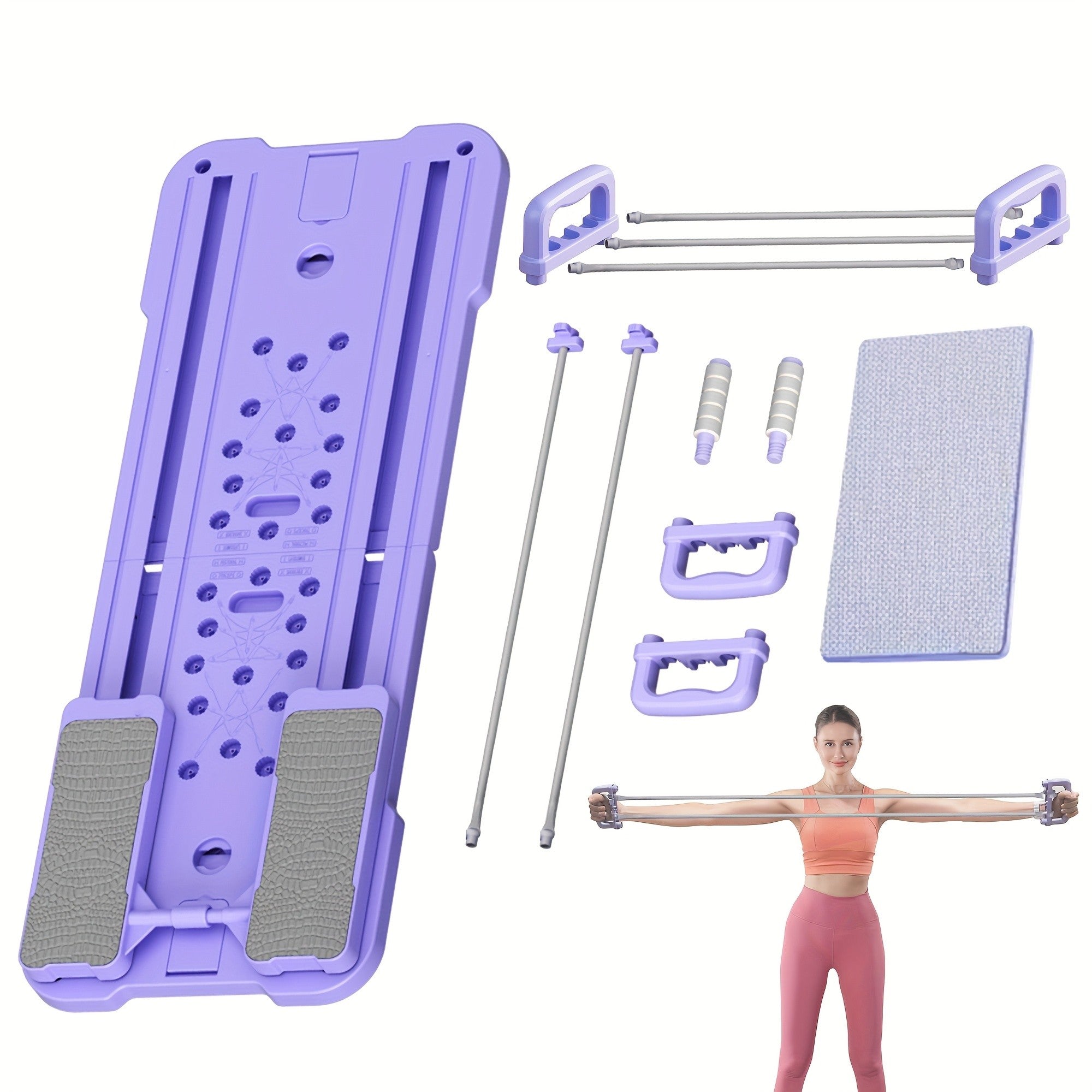 9-in-1 Portable Pilates Reformer Board – Multifunctional Ab Wheel Push-Up Exercise Equipment for Home Gym Full Body Core Training Muscle Toning, Gift for Her Him