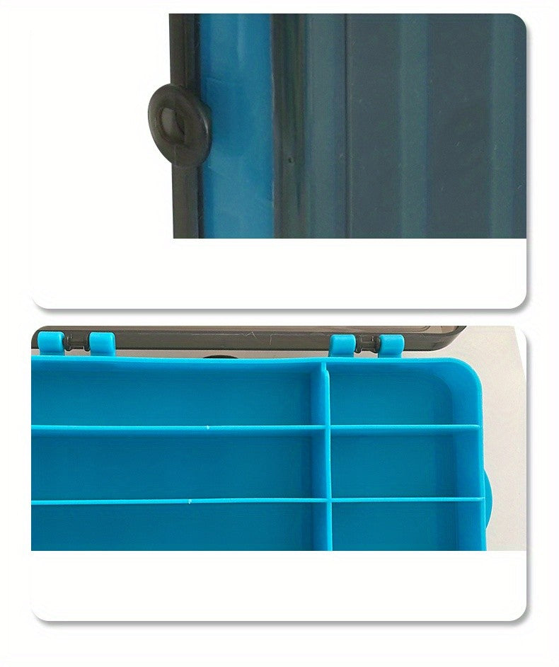 Fishing Tackle Box Two-Sided Storage Portable - Multi-Functional Lure Organizer for Bass Trout Freshwater Saltwater Fishing, Large & Extra Large Sizes, Orange Red Yellow Blue Black White