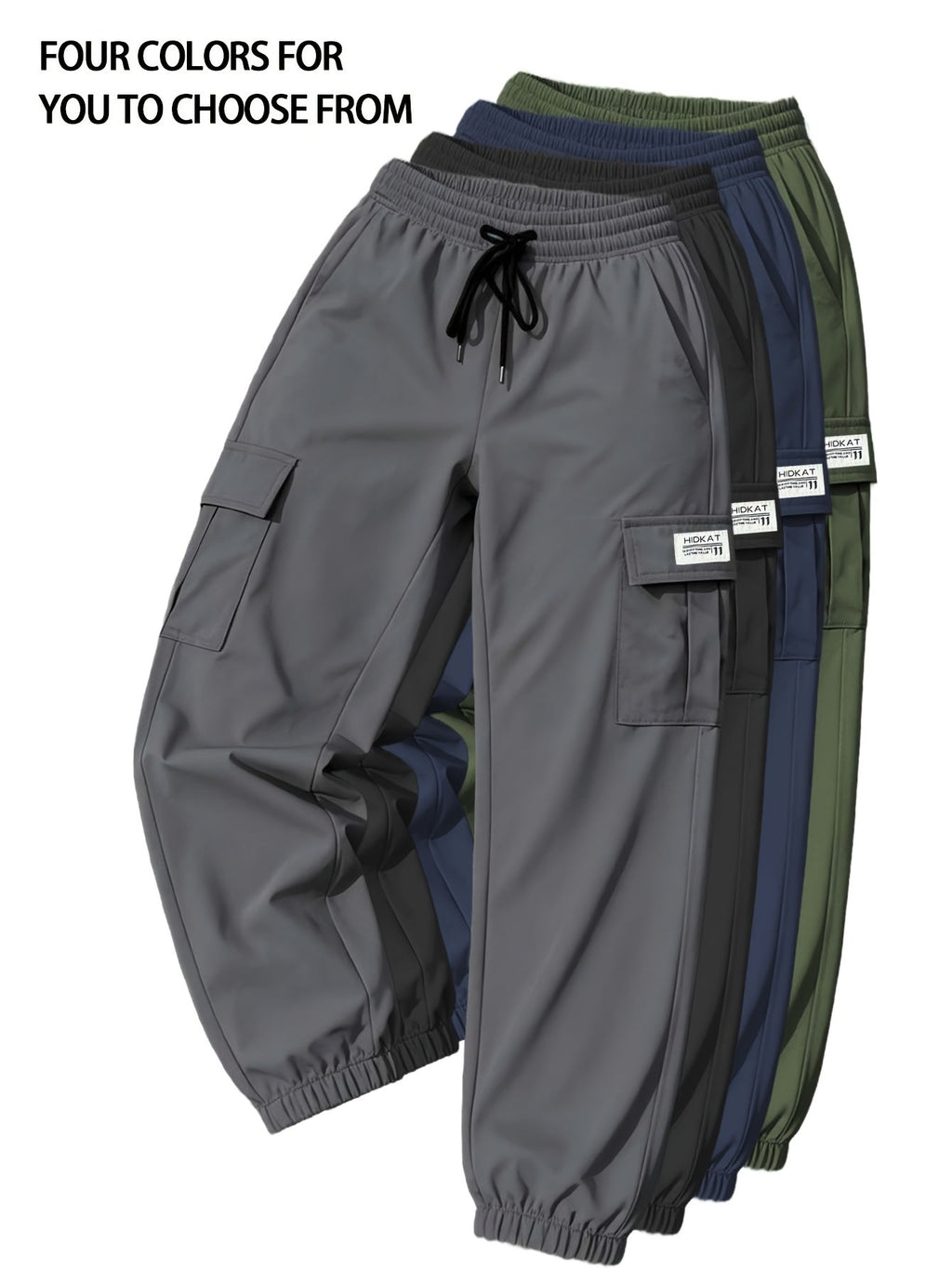 Women's Cargo Pants with Zippered Pockets – Elastic Drawstring Waistband, Large Pocket Casual Outdoor Trousers for Hiking, Travel & Everyday Wear, XS-XXL