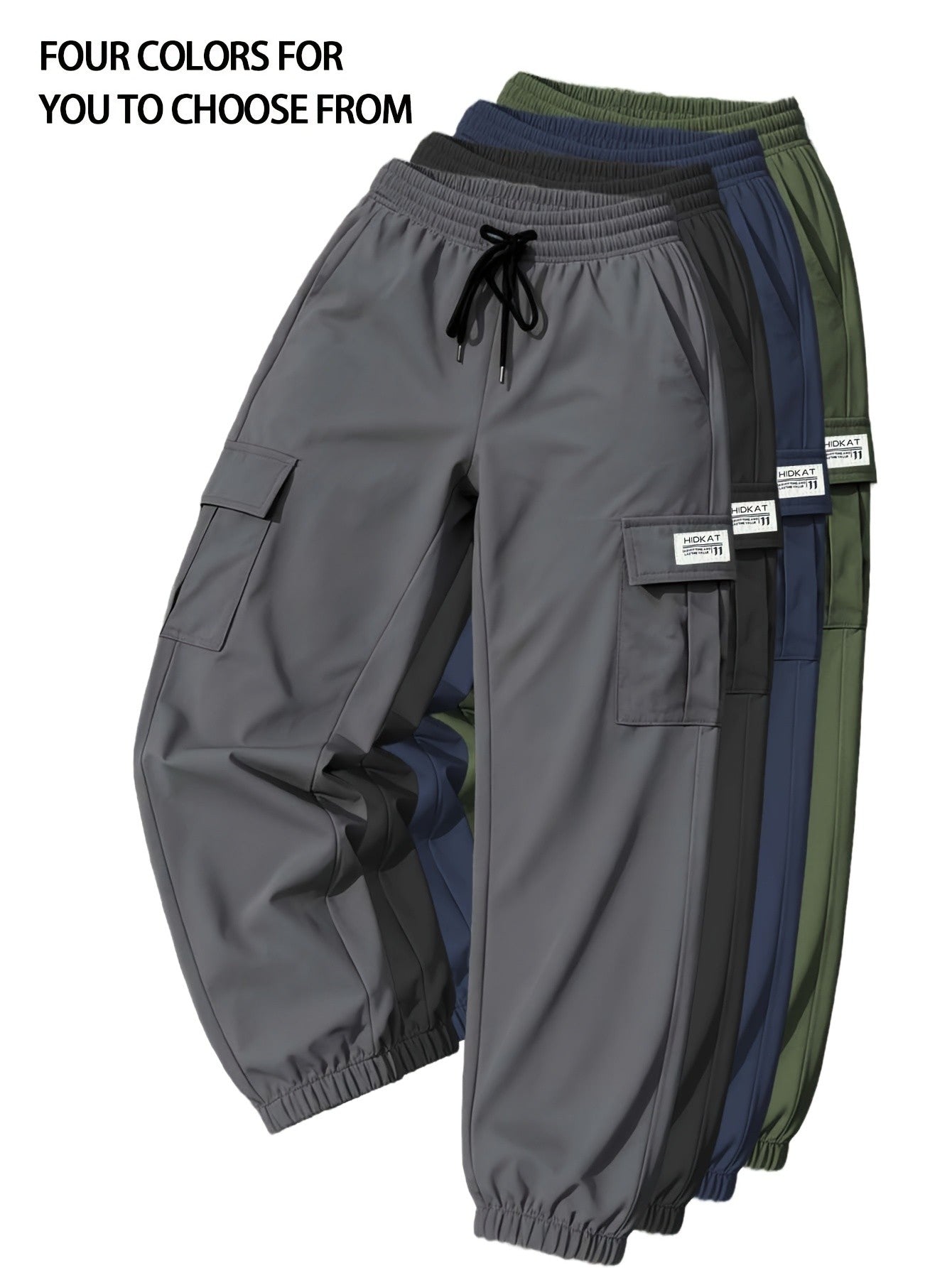 Women's Cargo Pants with Zippered Pockets – Elastic Drawstring Waistband, Large Pocket Casual Outdoor Trousers for Hiking, Travel & Everyday Wear, XS-XXL