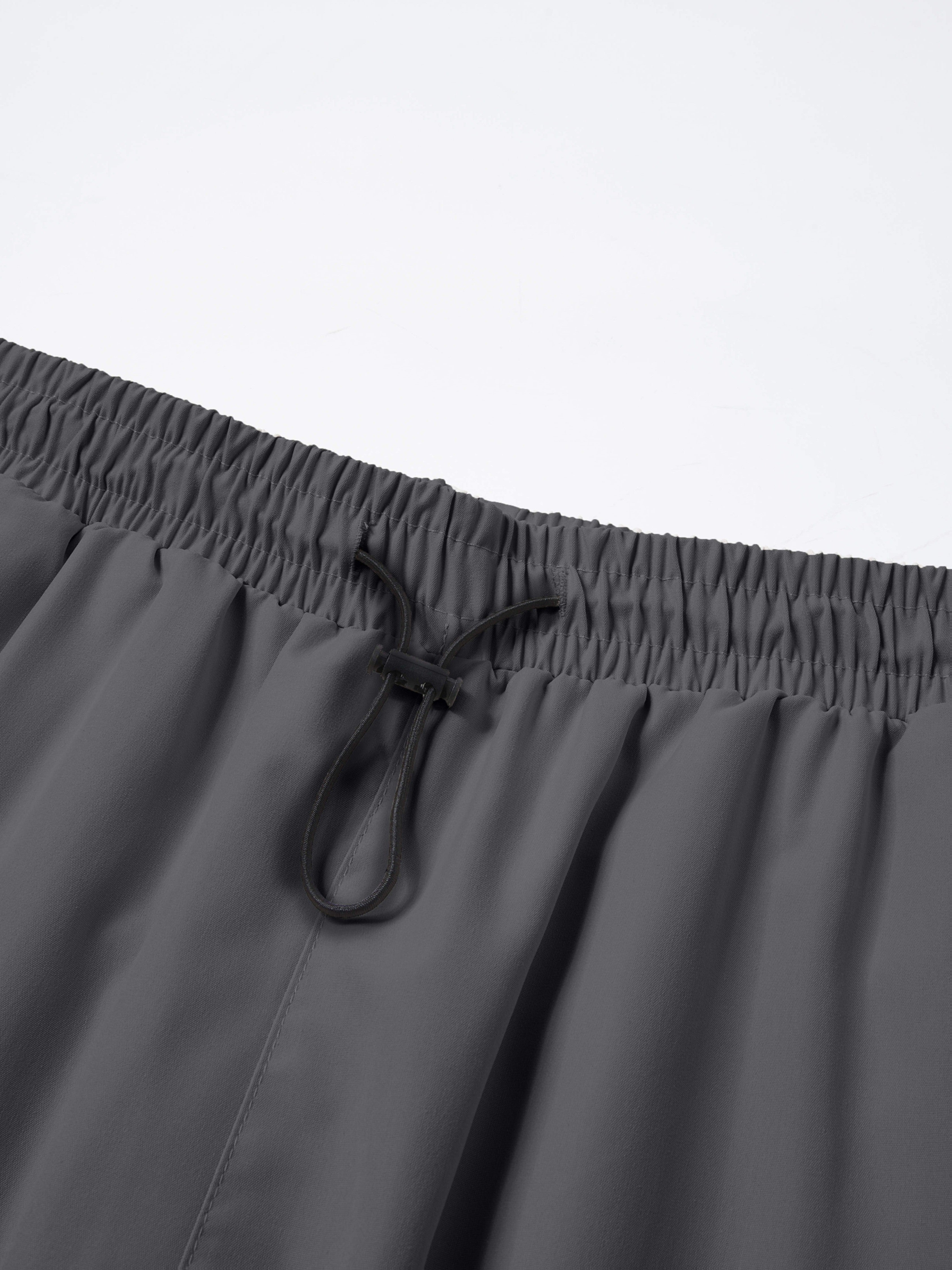 Women's Wide Leg Cargo Pants Elastic Waist Drawstring Multiple Pockets Loose Comfy Casual Trousers for Street Style Hiking Jogging Daily Wear All Season Beige Black Dark Gray Khaki XS-XXL