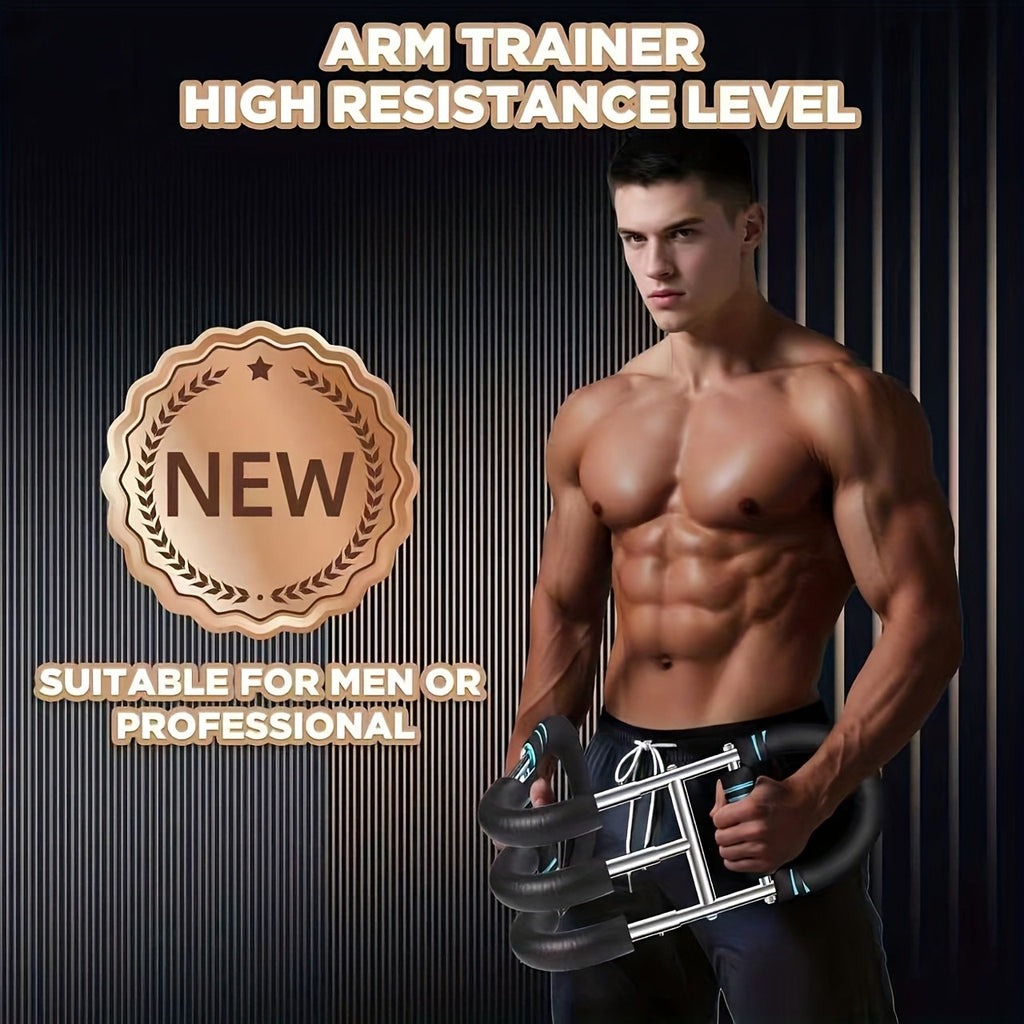 Arm Training Spring Exercise Bar 3-Speed Adjustable Resistance – Forearm Triceps Chest Exerciser Detachable Portable Home Gym Fitness Equipment – Upper Body Strength Trainer for Men & Women