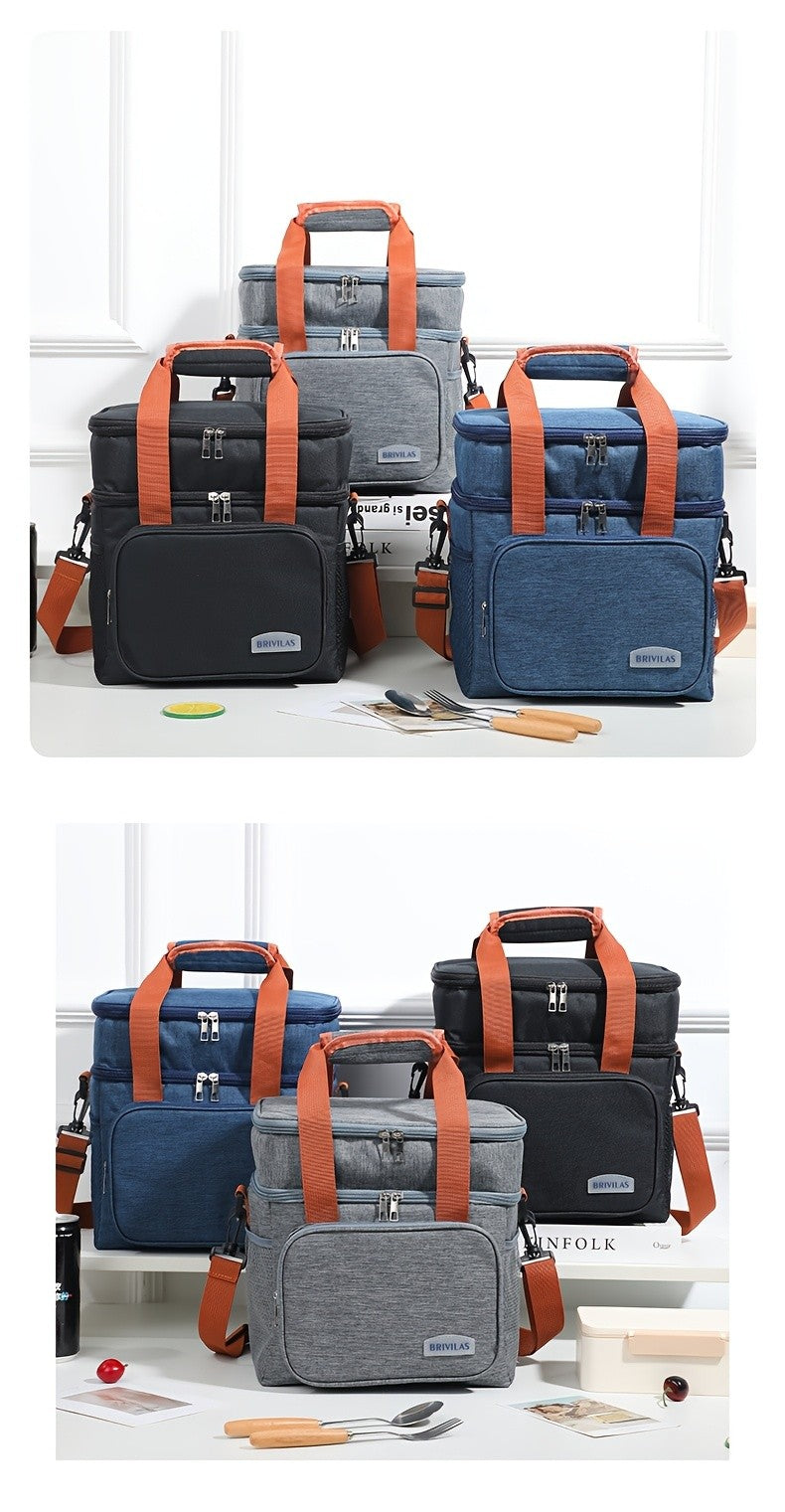 Insulated Lunch Bag Large Capacity Cooler Bag - Oxford Cloth Crossbody & Handheld Lunch Box for Outdoor Picnic, Camping & Work - Leakproof Food Storage Bag for Men Women Kids