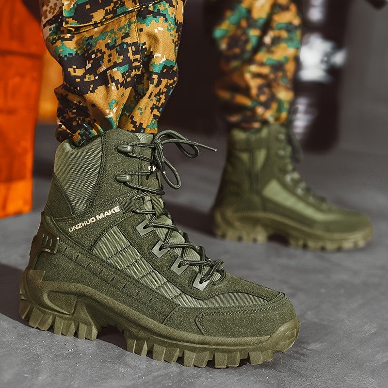 Men's High-Top Tactical Hiking Boots – Lightweight Slip-Resistant All-Season Boots for Outdoor Hiking, Hunting, Jungle & Adventure Travel, US 7-12, 3 Colors