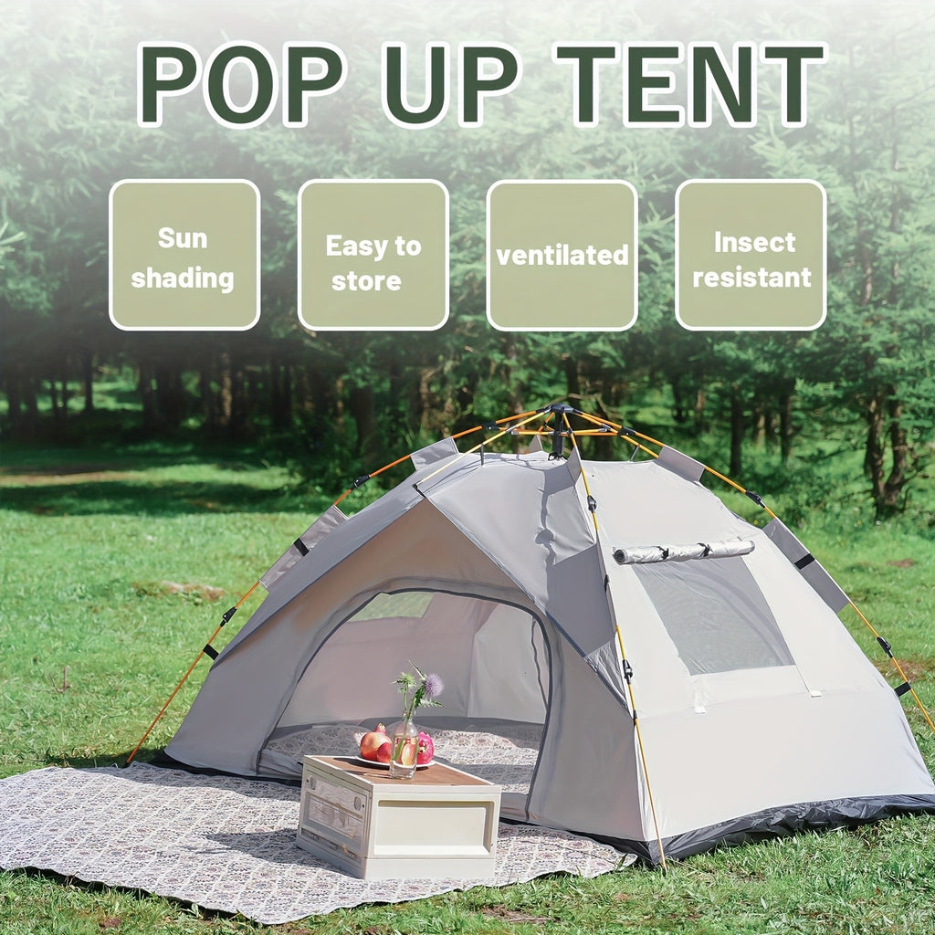 Pop Up Camping Tent Instant Setup 1-3 & 3-4 Person All Season Windproof Lightweight Tent Dual Doors Mesh Windows Hiking Backpacking Outdoor Gear