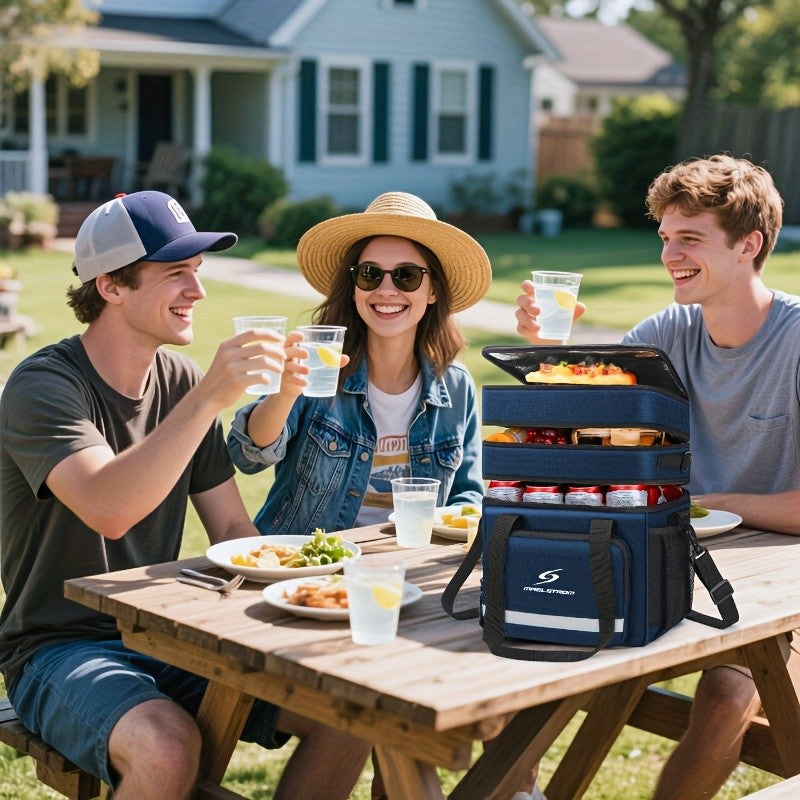 Large Insulated Lunch Bag Triple Compartment 5 Gallon Leakproof – Professional Cooler Tote with Shoulder Strap for Men Women Work Office Camping