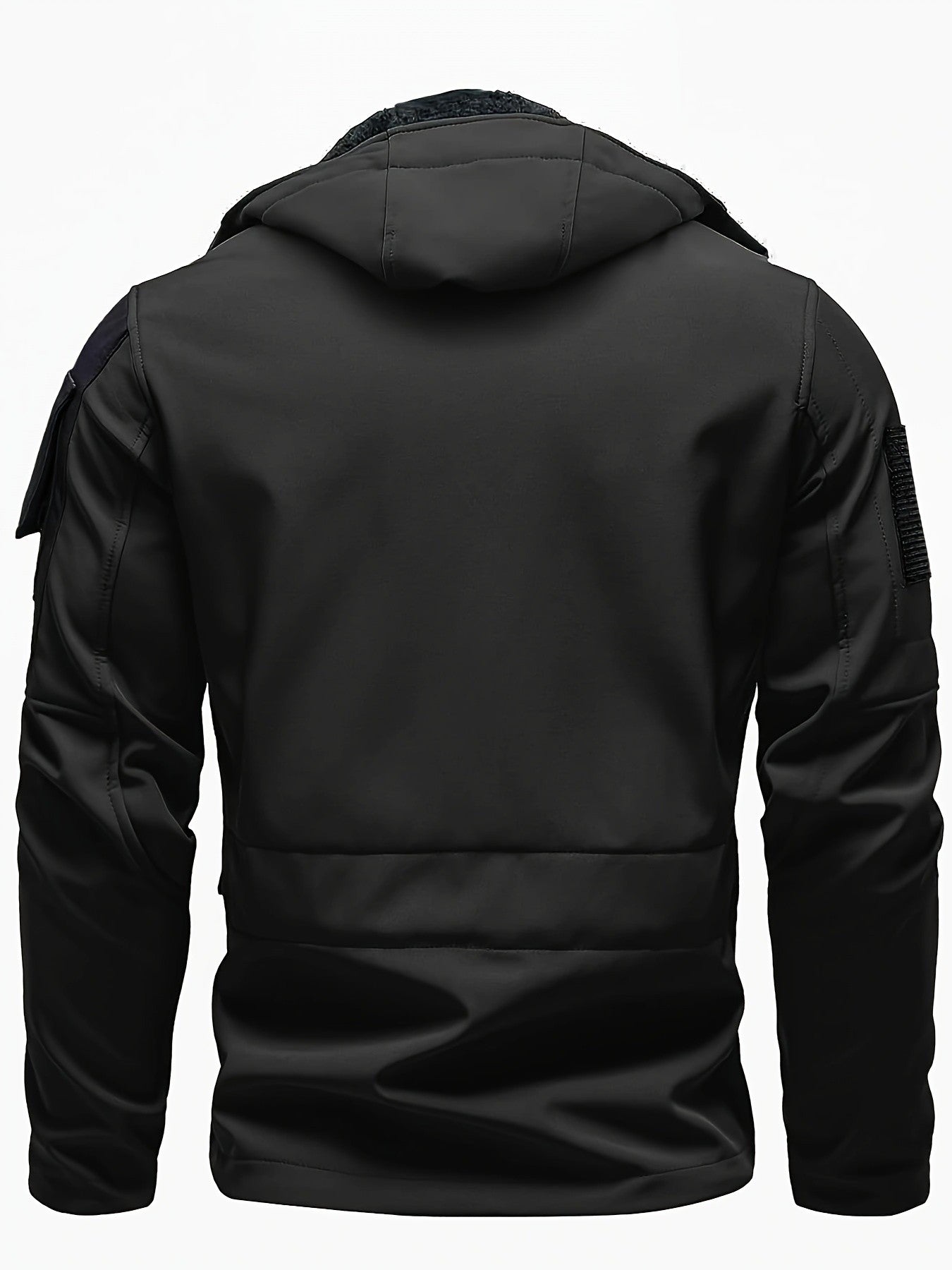 Men's Windproof Soft Shell Jacket with Hood & Pockets Scratch-Resistant Fleece-Lined Outdoor Zip-Up Coat for Hiking Cycling Camping – Lightweight Spring Fall Jacket for Men S M L