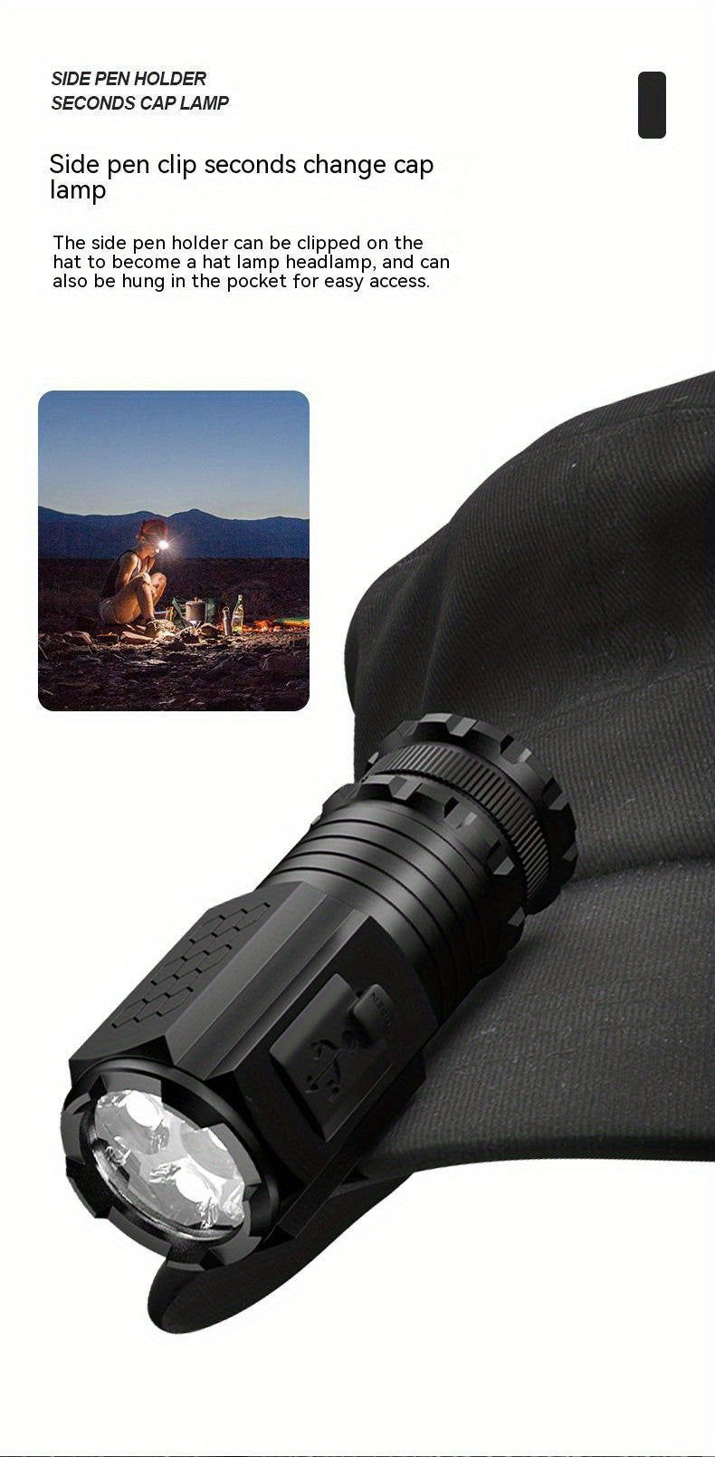 3000LM Rechargeable Tactical Flashlight with Magnetic Base & Long Range Beam – Outdoor Camping Emergency Household LED Torch