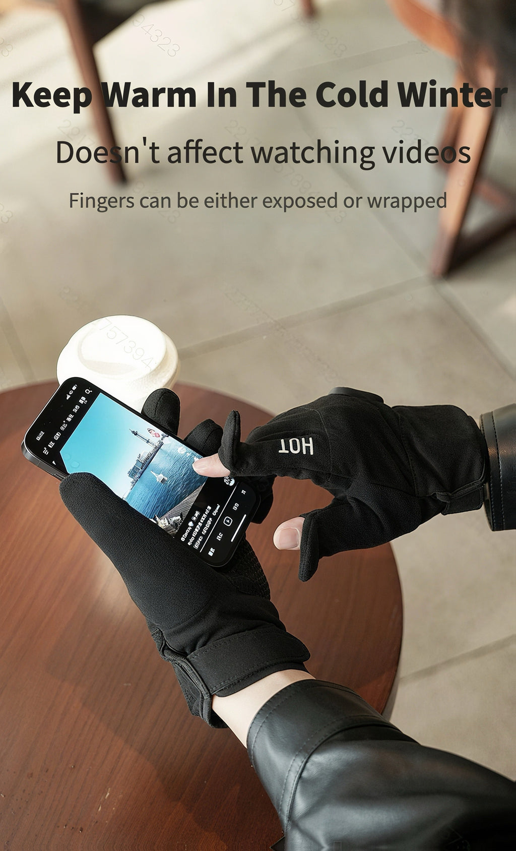 Electric Heated Gloves 3000mAh Rechargeable Hand Warmer Gloves Detachable Fingers 3 Heat Settings Washable Battery Heated Gloves for Cycling Gaming Outdoor Winter Men Women