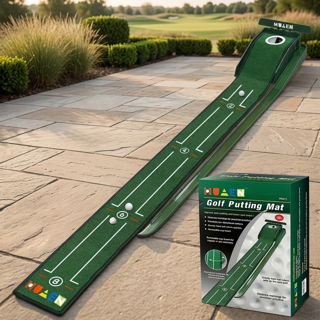 Indoor Golf Putting Mat with Automatic Ball Return and Post-Hole Collection System Practice Putting Green for Home Office Outdoor Use Improve Putting Skills Gift for Golf Lovers