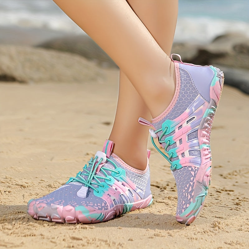 Quick Dry Water Shoes Lightweight Non-Slip Breathable Beach Swim Yoga Wading Shoes for Women Sizes US 6-10 Purple Grass Green
