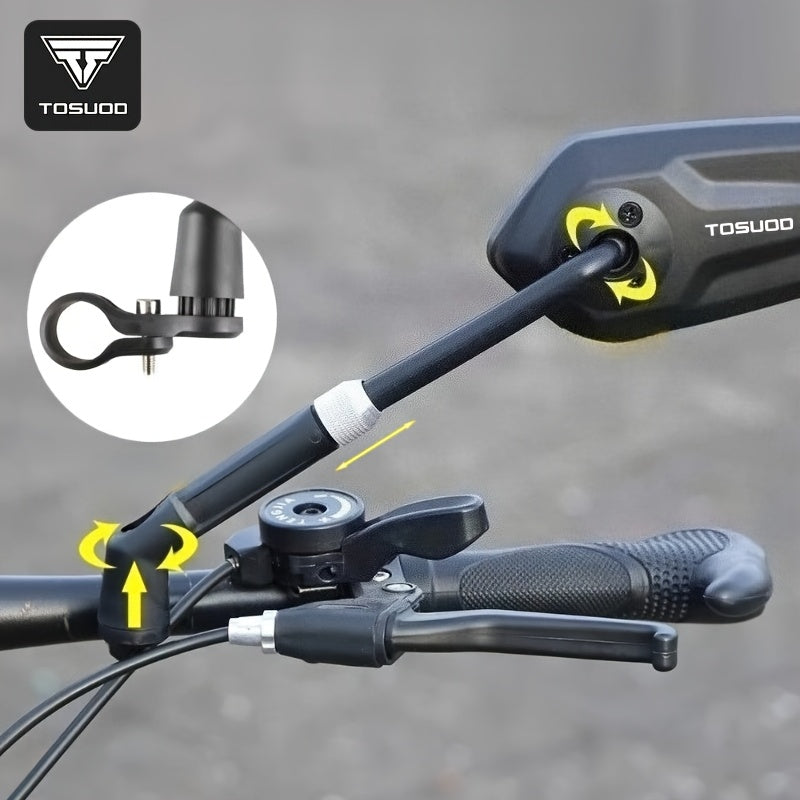 Bike Rearview Mirror 360° Rotatable Retractable HD Reflective Handlebar Safety Mirror for Mountain Bikes Round Tube Handlebars Cycling Rear View 1pc or 1 Pair