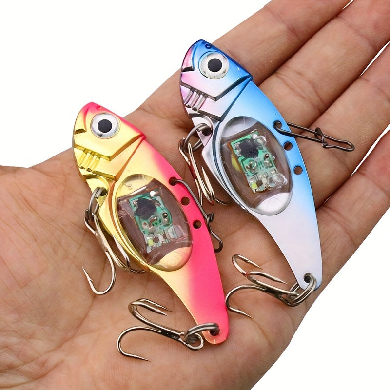 Electronic LED Fishing Lure with Sound & Vibration - Aluminum Alloy Fish-Shaped Bait Attracts Fish from 500M, Outdoor Fishing Gift for Enthusiasts (2/3/4pcs)