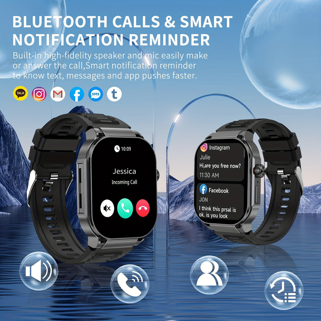 Smartwatch with 2.1" HD Full-Screen Display – 123+ Sports Modes, Bluetooth 5.3, Wireless Calls, AI Voice, 400mAh Battery, Fitness Tracker for Men & Women, 3 Colors
