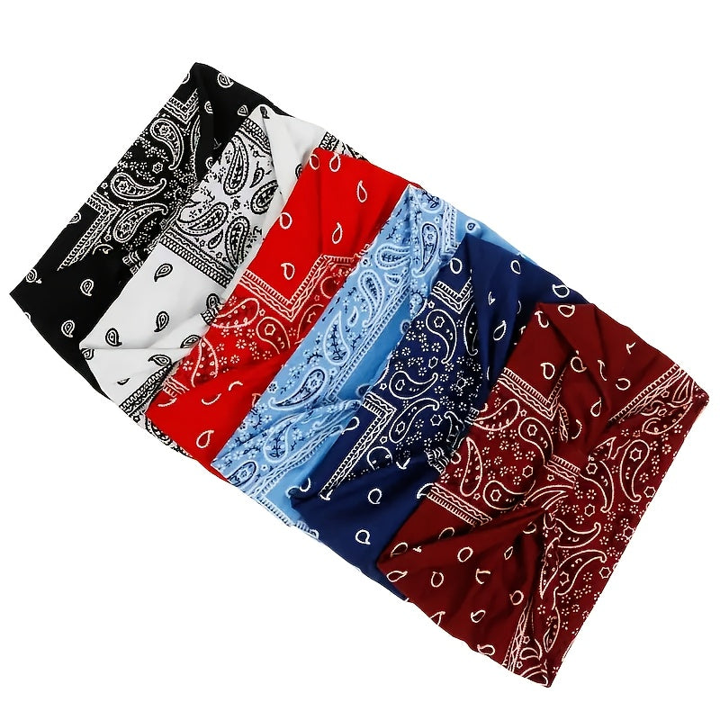 Boho Headbands for Women Set of 6 – Anti-Slip Elastic Bohemian Hair Bands for Running, Yoga, Sports & Everyday Wear, Breathable Comfortable Hair Accessories, Perfect Gift