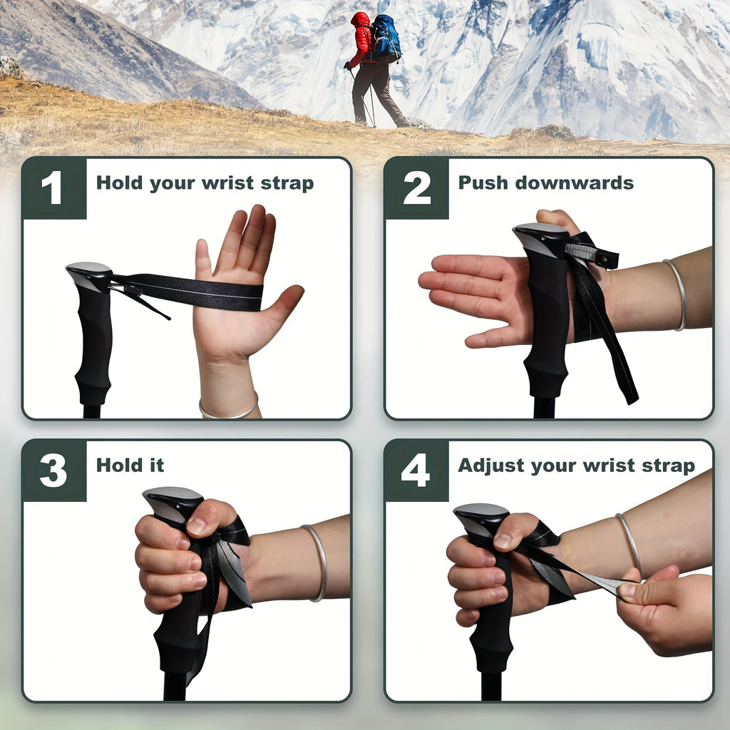 Foldable Trekking Poles 2 Pack with Carrying Case – Lightweight Aluminum Alloy Hiking Sticks, Quick-Lock, Ergonomic Non-Slip Grips for Men & Women Camping Travel, 7 Colors