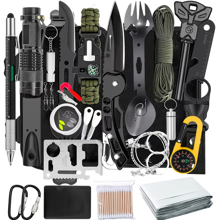 28-in-1 Survival Kit Tactical Knife Set & Outdoor Tools for Men – Camping, Hunting, Fishing, Hiking Gear | Father's Day Gift for Dad Husband Boyfriend