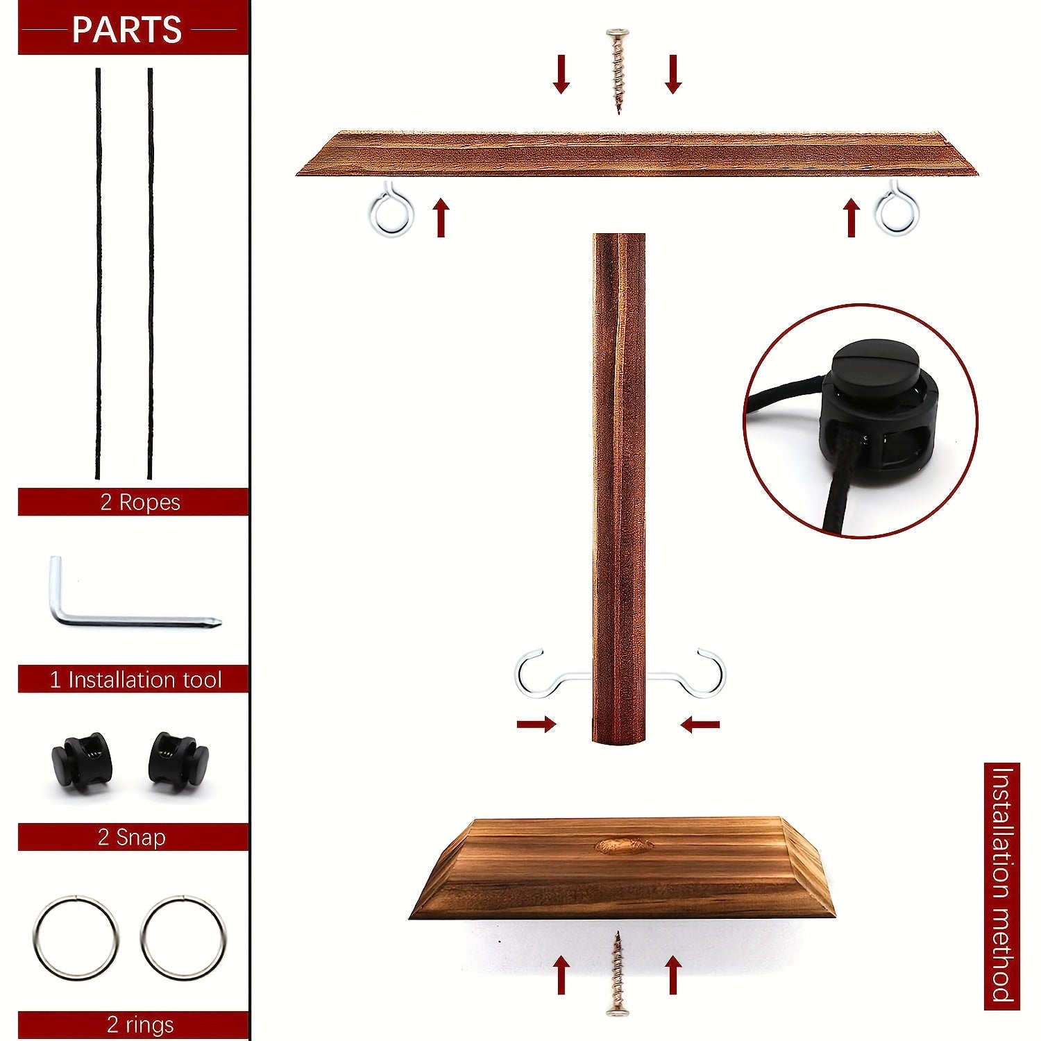 Wooden Ring Toss Game Hook and Ring Game - Indoor Outdoor Party Game for Family Gatherings Bar Backyard Camping, Easy Assembly Natural Wood Design, Fun Holiday Gift for Adults Kids