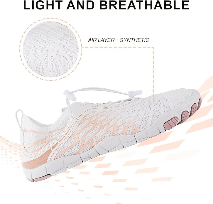 Women's Breathable Wide Fit Training Shoes – Buckle Closure EVA Cushion Rubber Sole Athletic Sneakers for Gym, Outdoor & Daily Wear US 6-11