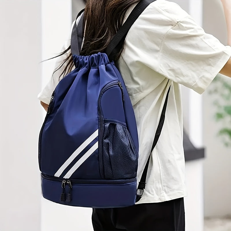 Drawstring Sports Backpack Gym Bag Lightweight for Men & Women – Basketball, Yoga & Fitness Bag with Shoulder Strap, Polyester Lining & Drawstring Pouch