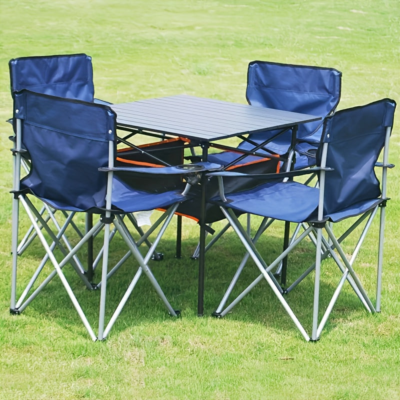 Folding Camping Chairs Set of 2 with Cup Holder & Storage Bag – Steel Frame Oxford Cloth Portable Outdoor Chairs for Camping, BBQ, Beach, Backyard & Tailgate