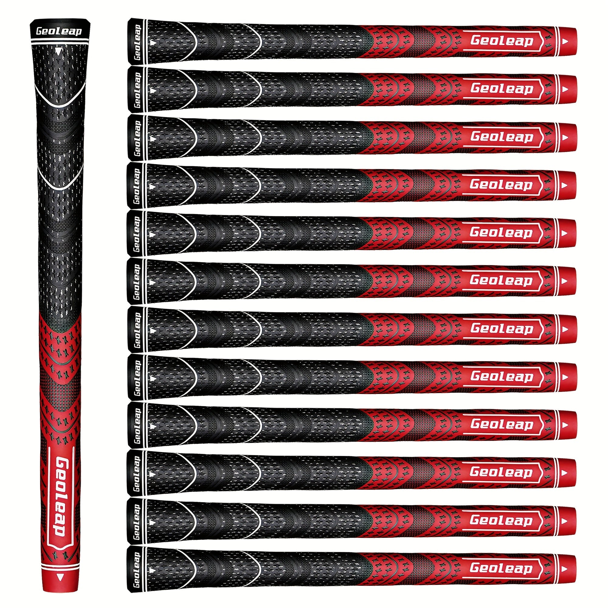 Geoleap Golf Grips Set of 13 Cord Rubber Compound Hybrid – All Weather Golf Club Grips Standard Midsize 8 Colors