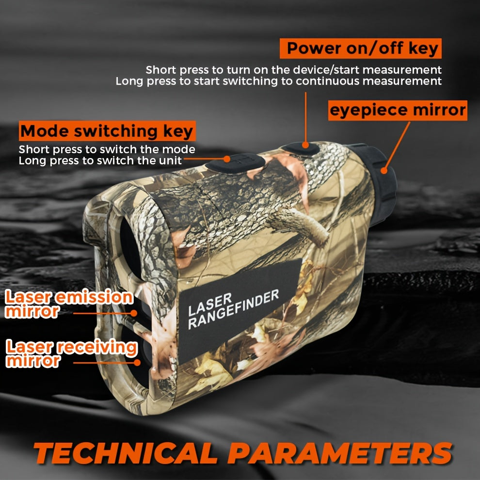 1200 Yard Laser Rangefinder Camouflage Rechargeable – Speed, Angle & Ballistic Compensation, Flagpole Lock, Type-C USB for Hunting, Golf, Archery & Hiking