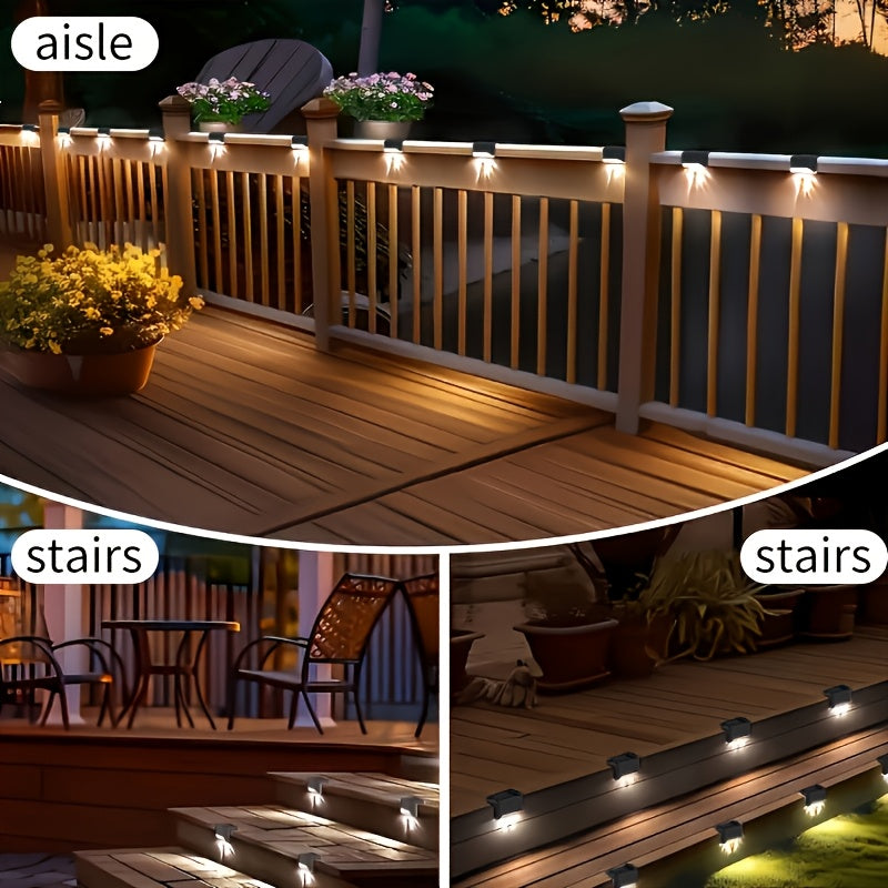 Solar Step Lights Outdoor - 16/32 Pack LED Deck Lights IP66 Waterproof, Auto Light Sensor, 700mAh Battery, Solar Stair Lights for Yard, Patio, Deck, Steps, Walkway & Lawn Path Safety