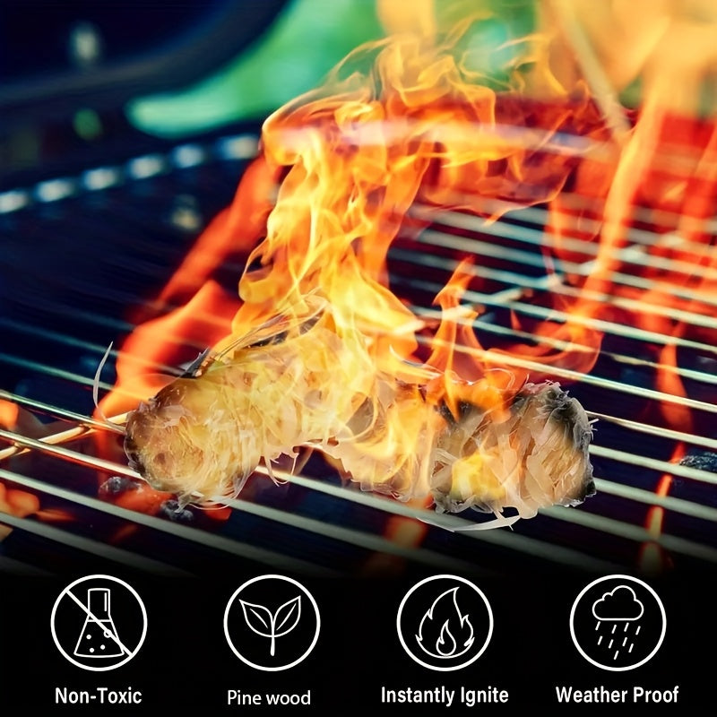 Natural Fire Starter Sticks 50 100 Pack Charcoal Firestarters for Fireplace BBQ Campfire Wood Stove Fire Pit Grill Smoker Weather Resistant Indoor Outdoor
