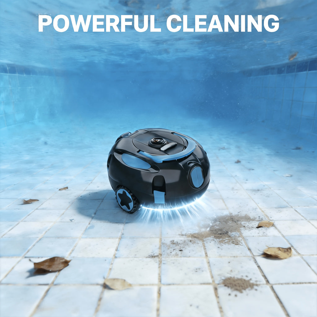 Cordless Robotic Pool Cleaner Automatic Vacuum 90 Min Runtime IPX8 Waterproof Self-Parking Lightweight, Robot Pool Cleaner for Flat Above Ground In-Ground Pool Up to 65 Ft 1100 Sq Ft