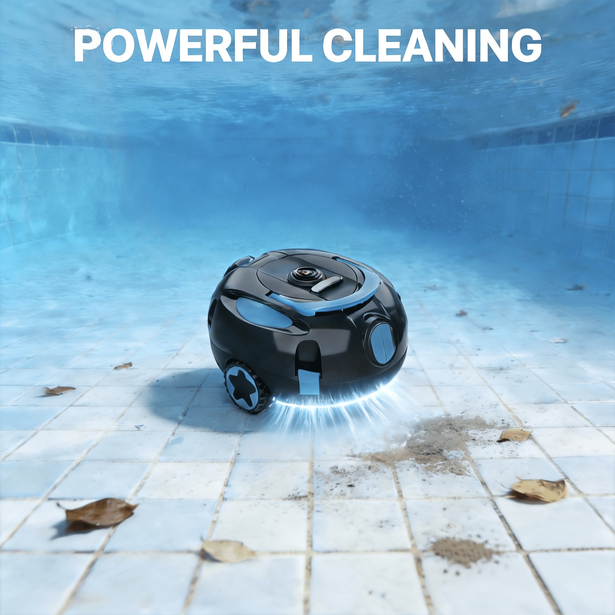 Cordless Robotic Pool Cleaner Automatic Vacuum 90 Min Runtime IPX8 Waterproof Self-Parking Lightweight, Robot Pool Cleaner for Flat Above Ground In-Ground Pool Up to 65 Ft 1100 Sq Ft
