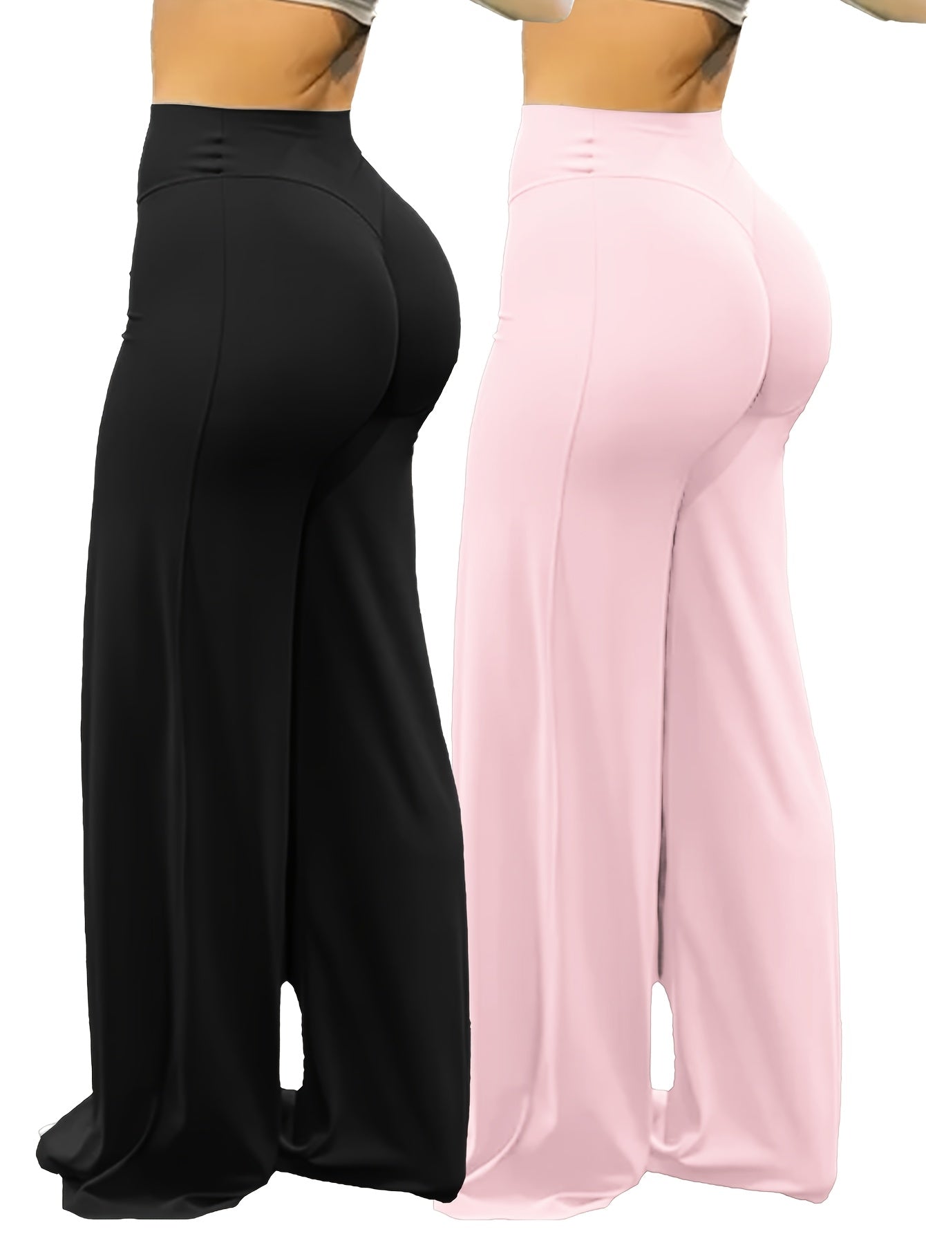 Wide Leg Yoga Pants for Women High Waist Buttery Soft Flare Leggings Plus Size Stretchy Workout Pants for Gym Fitness Training Casual Wear All Season S M L XL