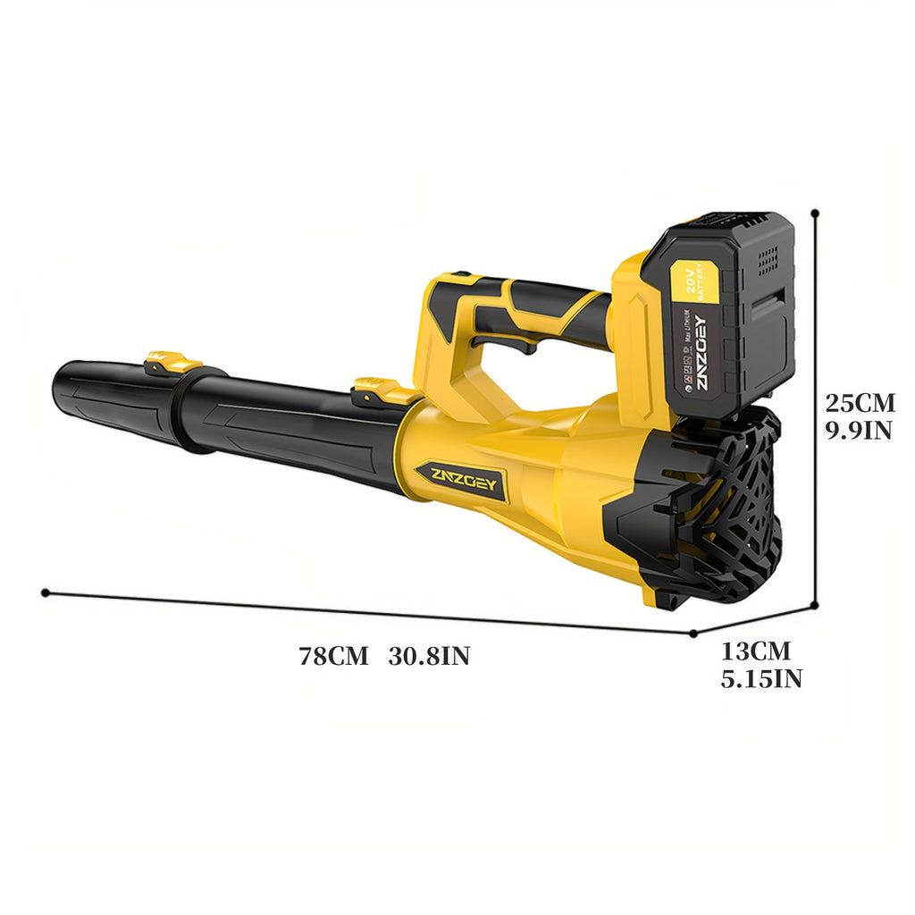 Cordless Leaf Blower 580CFM 160MPH Battery Powered with 4.0Ah Lithium Battery 6 Speed Settings Extension Nozzle Lightweight Electric Blower for Lawn Yard Snow Clearing Pet Hair