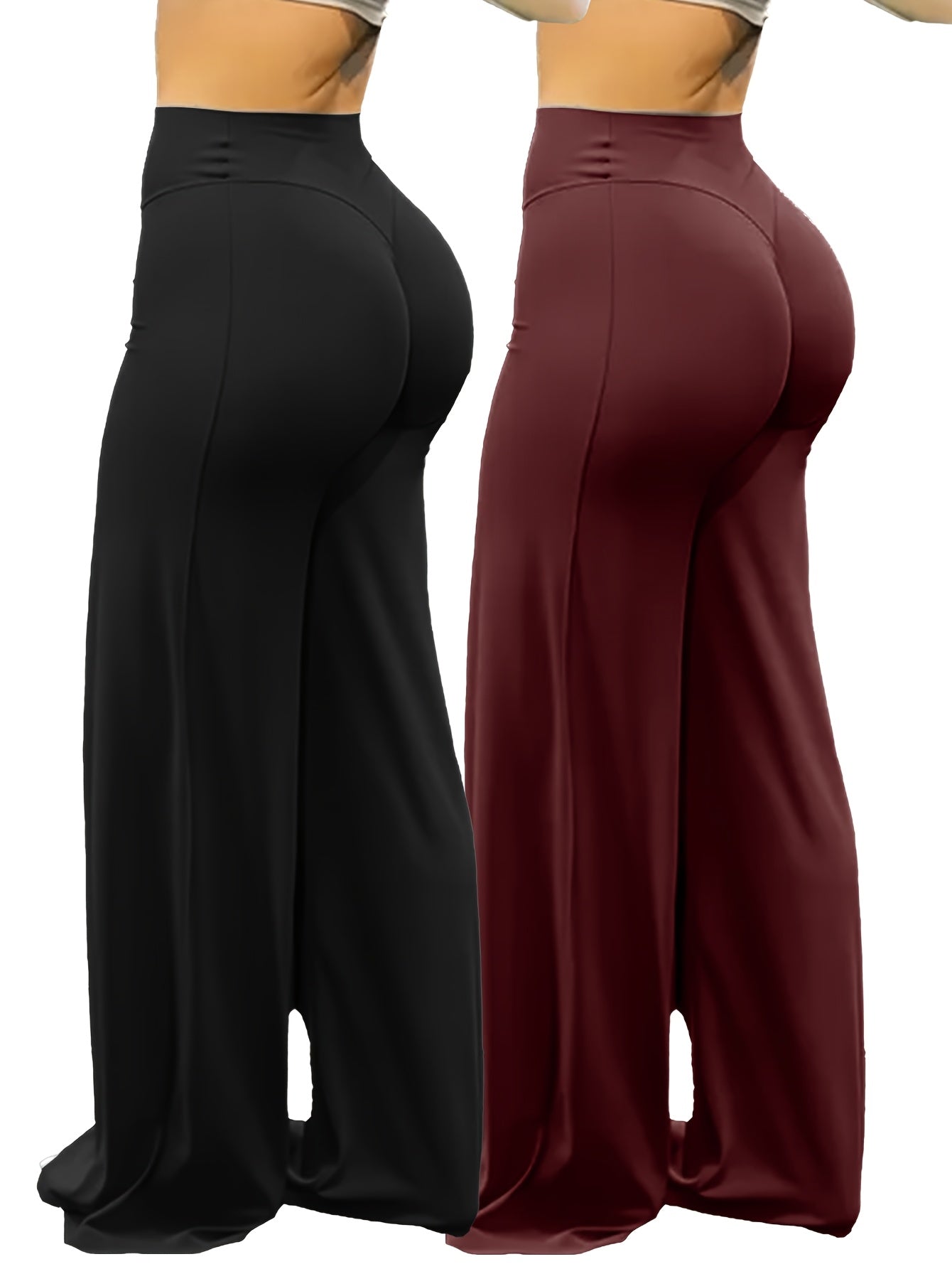 Wide Leg Yoga Pants for Women High Waist Buttery Soft Flare Leggings Plus Size Stretchy Workout Pants for Gym Fitness Training Casual Wear All Season S M L XL