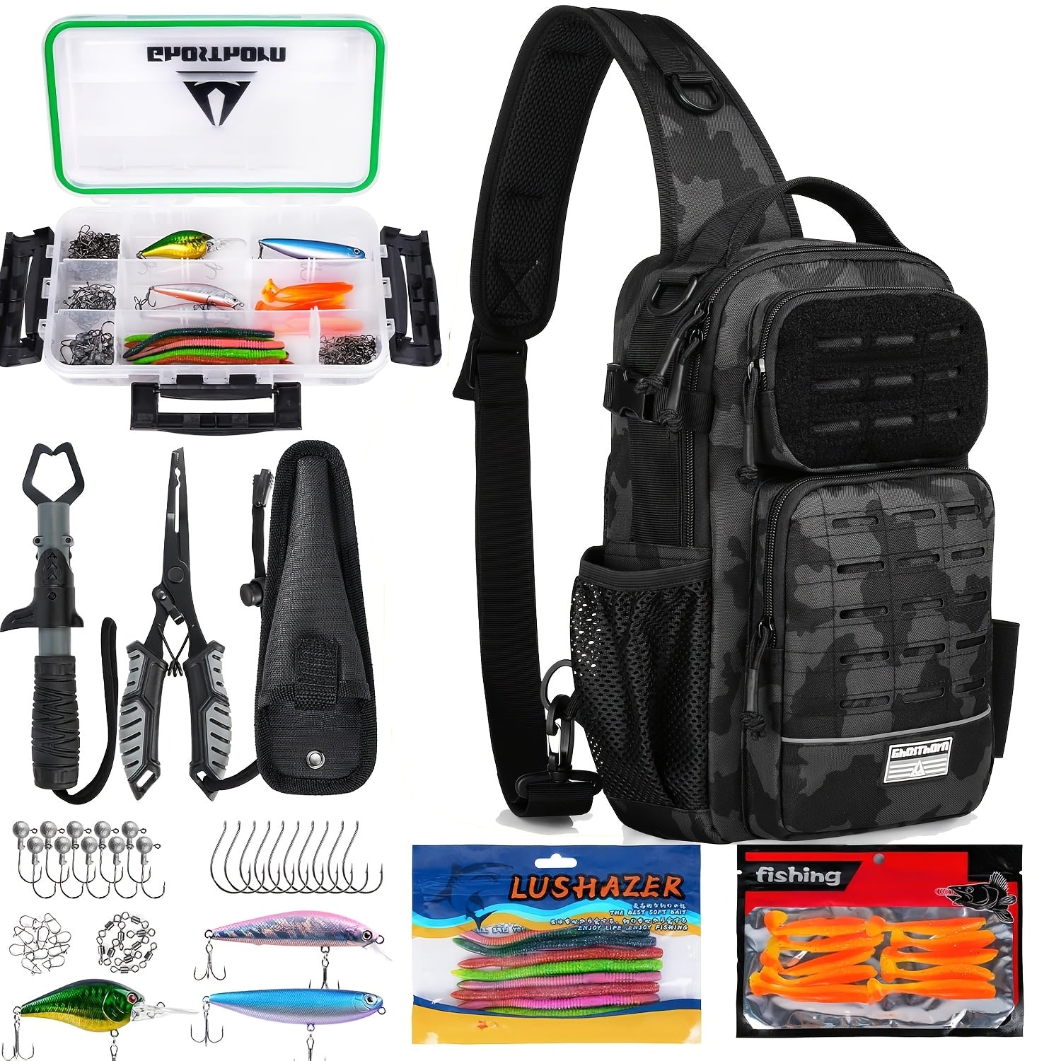 Tactical Camouflage Shoulder Bag – Military Style Crossbody Sling Bag for Outdoor Hiking Camping Hunting Travel Men Women Black Green Khaki Camo