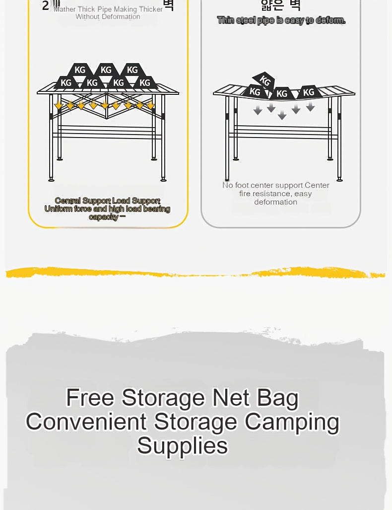 Portable Camping Picnic Table with Carry Bag – Foldable Roll-Up Outdoor Table for Beach, Backyard, Barbecue, Patio & Picnic