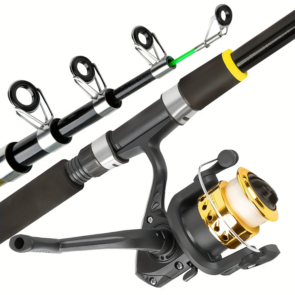 Fishing Rod and Reel Combo Beginner Starter Kit Telescopic Spinning Rod with Hard Soft Baits Accessories Box Bag Ambidextrous 70-83 Inch
