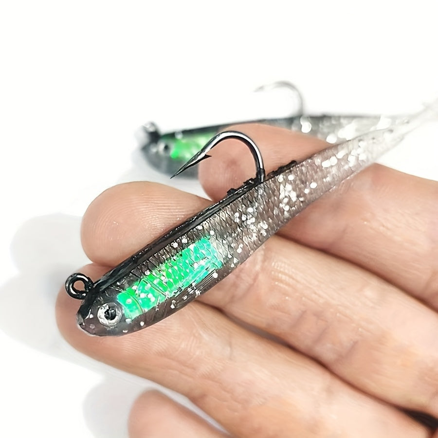 Soft Fishing Lures 20pcs Bionic Swimbait Kit with Hook – Realistic Gray Fish Bait for Bass, Mandarin Fish, Sea Bass & Trout, Freshwater & Saltwater Fishing Lure Set