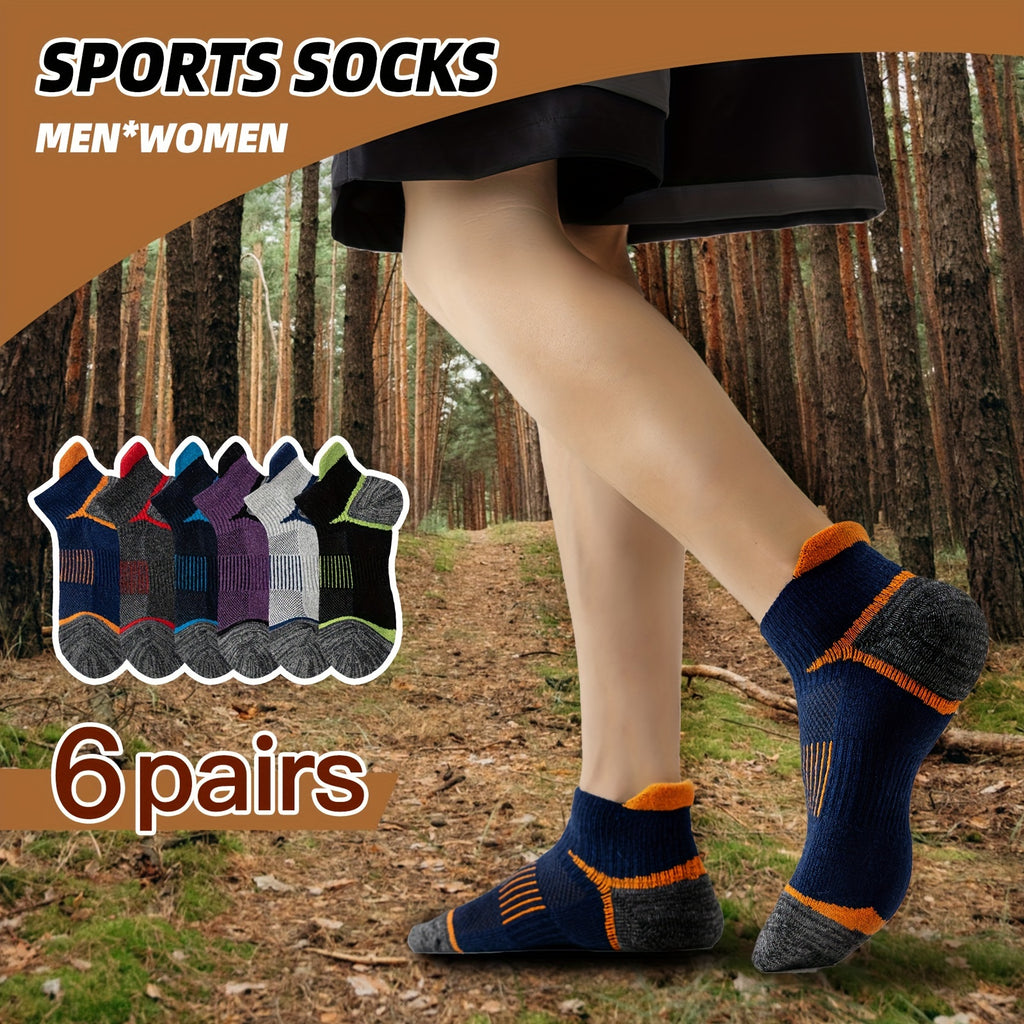 Merino Wool Hiking Ankle Socks 6 Pairs – Low Cut Thick Cushion Sweat-Absorbing Breathable for Running Work Outdoor Men Women M/L