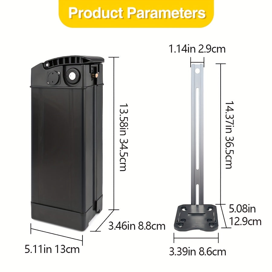 48V 15Ah E-Bike Lithium Battery Pack - Up to 40KM Range - Compatible with 250W 500W 750W Motors - Includes Charger Battery Base & Slide Kit - Electric Bicycle Battery for GS5 GE5 GS3 Models