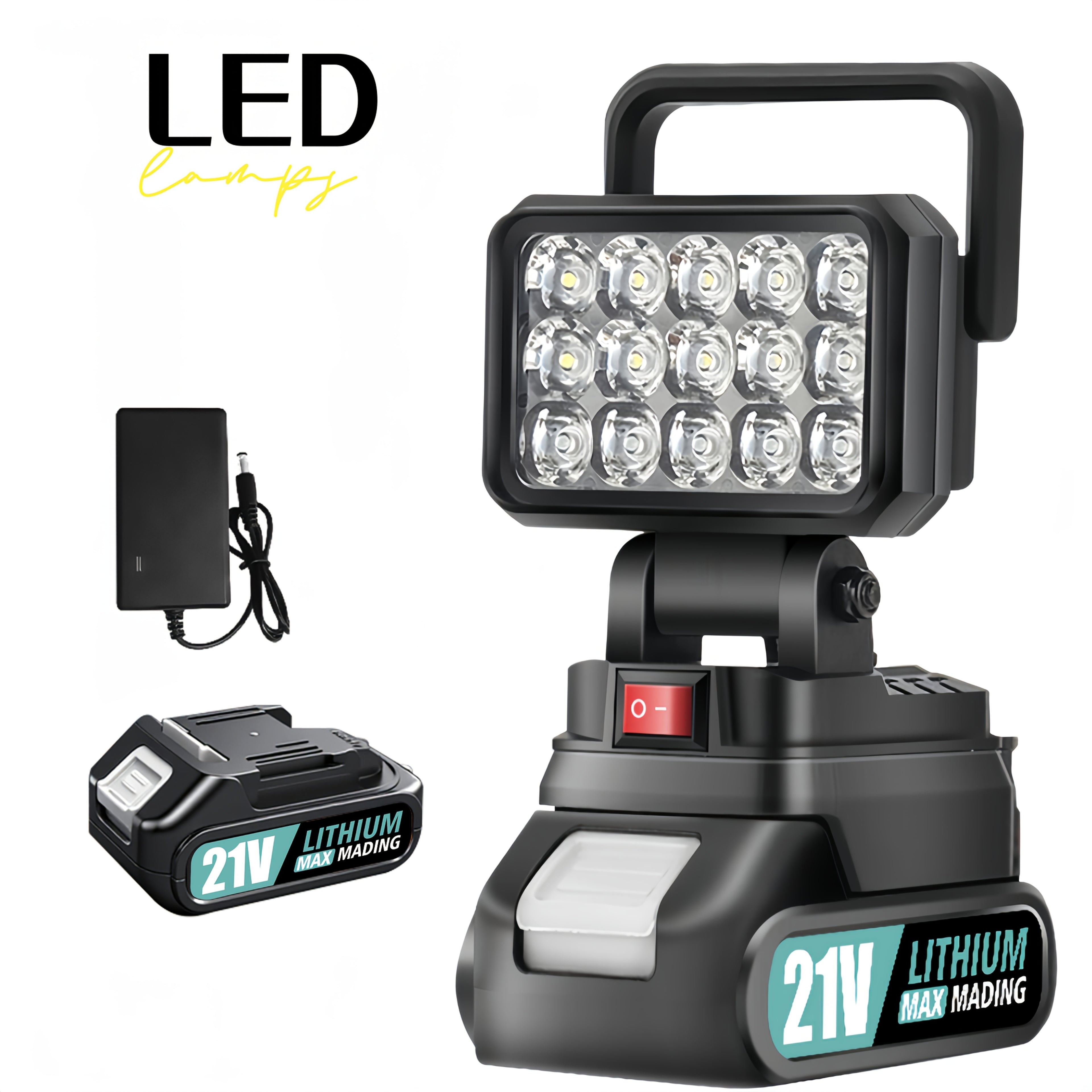 Makita 21V Battery LED Work Light – Portable Camping Lantern & Jobsite Flashlight, IP4X Water Resistant, High Brightness, Emergency Power Outage Light for Hiking & Outdoor Use