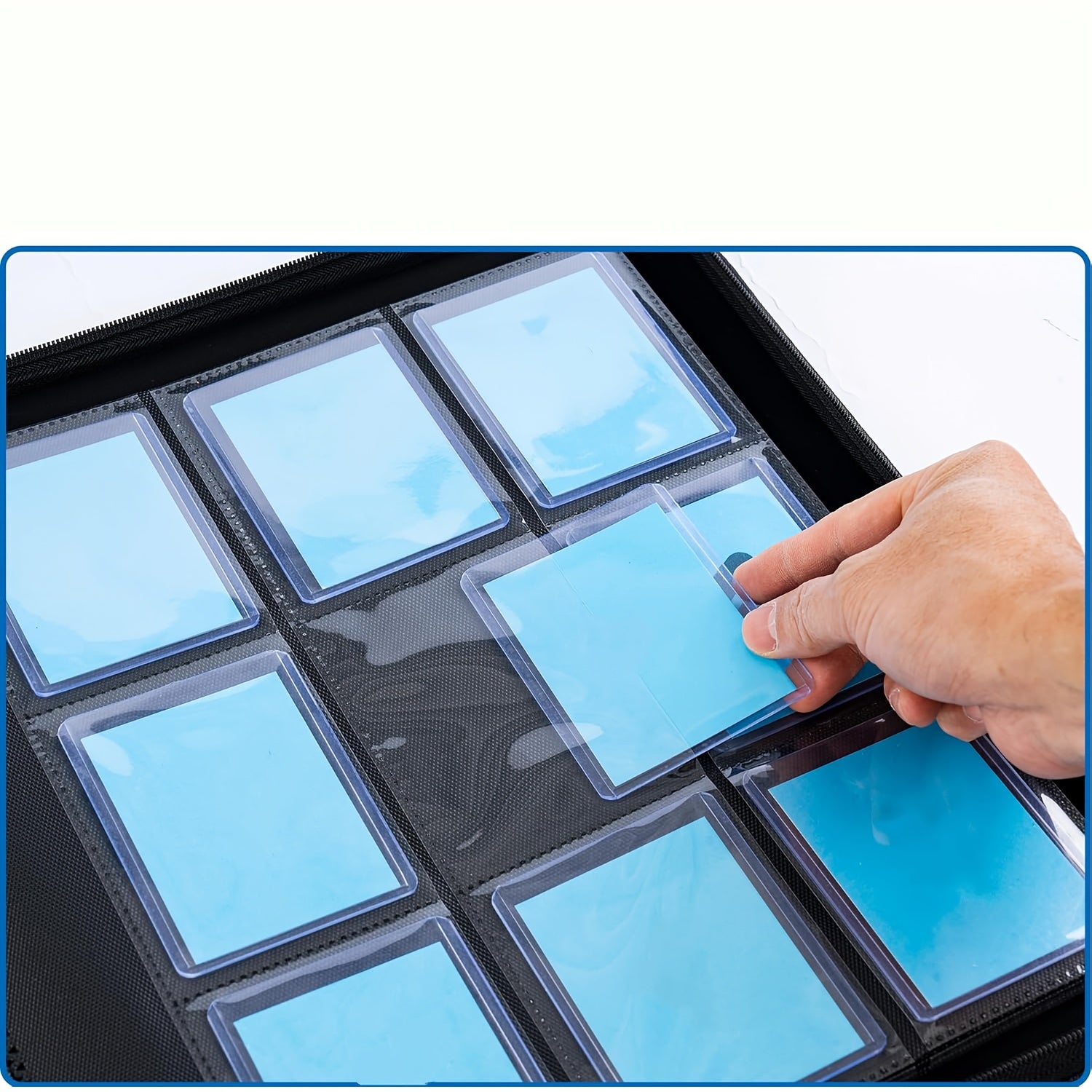 Top Loader Card Binder 9-Pocket 288 Cards Trading Card Album Holder Fits 3x4 Top Loaders Double-Sided Display Storage Case for Pokemon MTG Sports Cards Dot Pattern