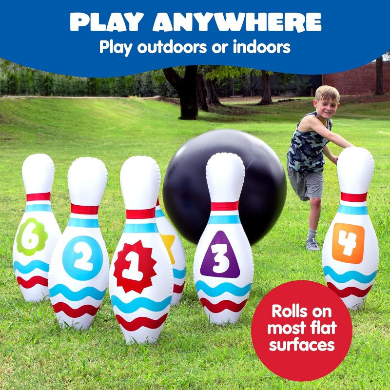 Giant Inflatable Bowling Set 8Pcs – Indoor Outdoor Party Game for Kids Adults Ages 3+ Birthday Party Backyard Lawn Game Motor Skills Toy Gift for Boys Girls