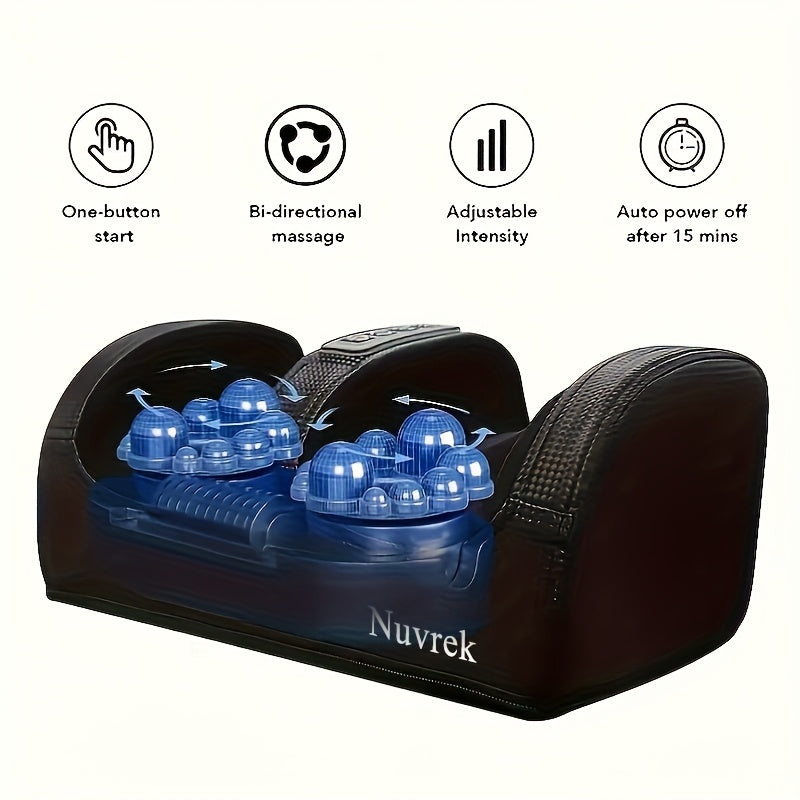 Foot Massager for Circulation and Relaxation with Heat – Electric Foot Massager Machine, Father's Day Mother's Day Gift, Black & Red