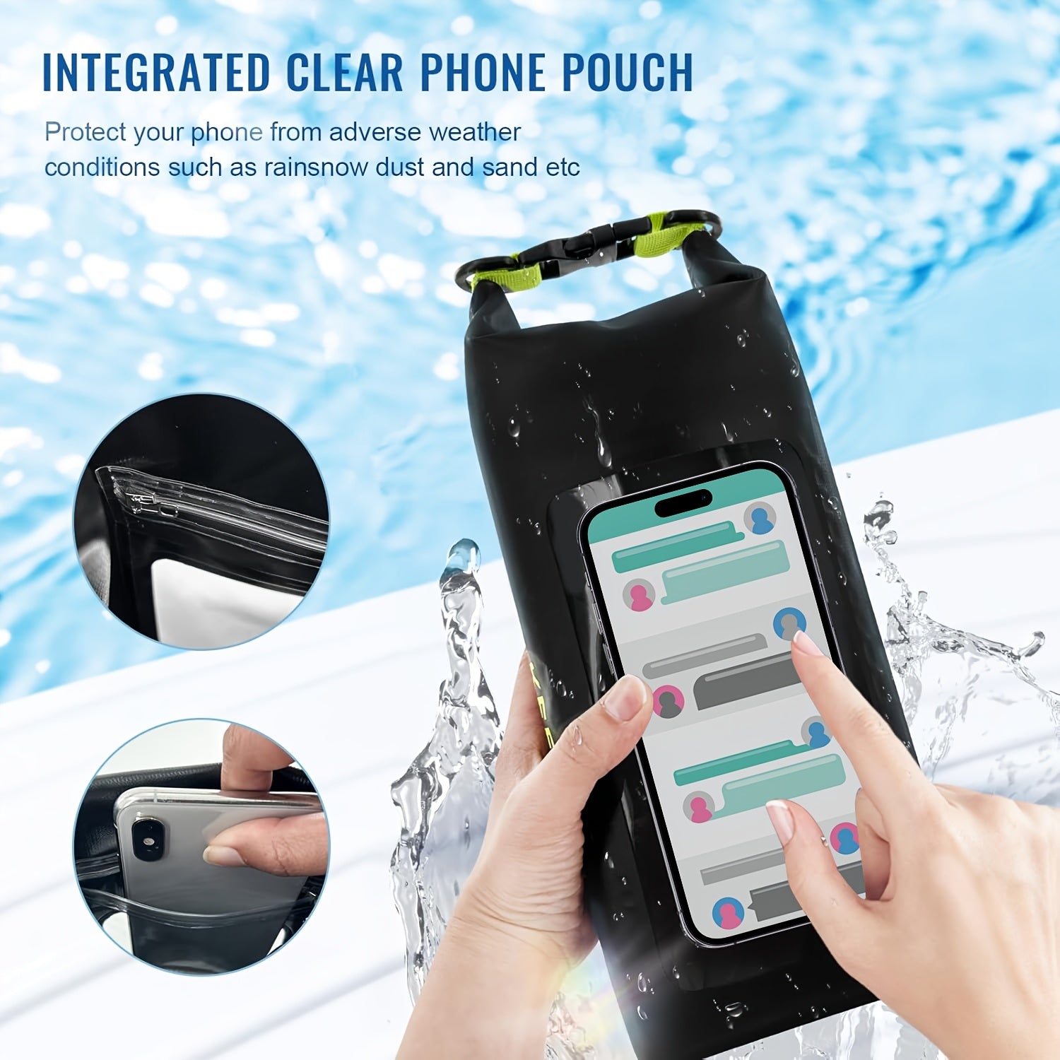 10L Dry Bag Waterproof Roll-Top Sack with Phone Case – Kayaking, Camping, Rafting, Beach, Boating & Fishing Gear Bag for Men Women