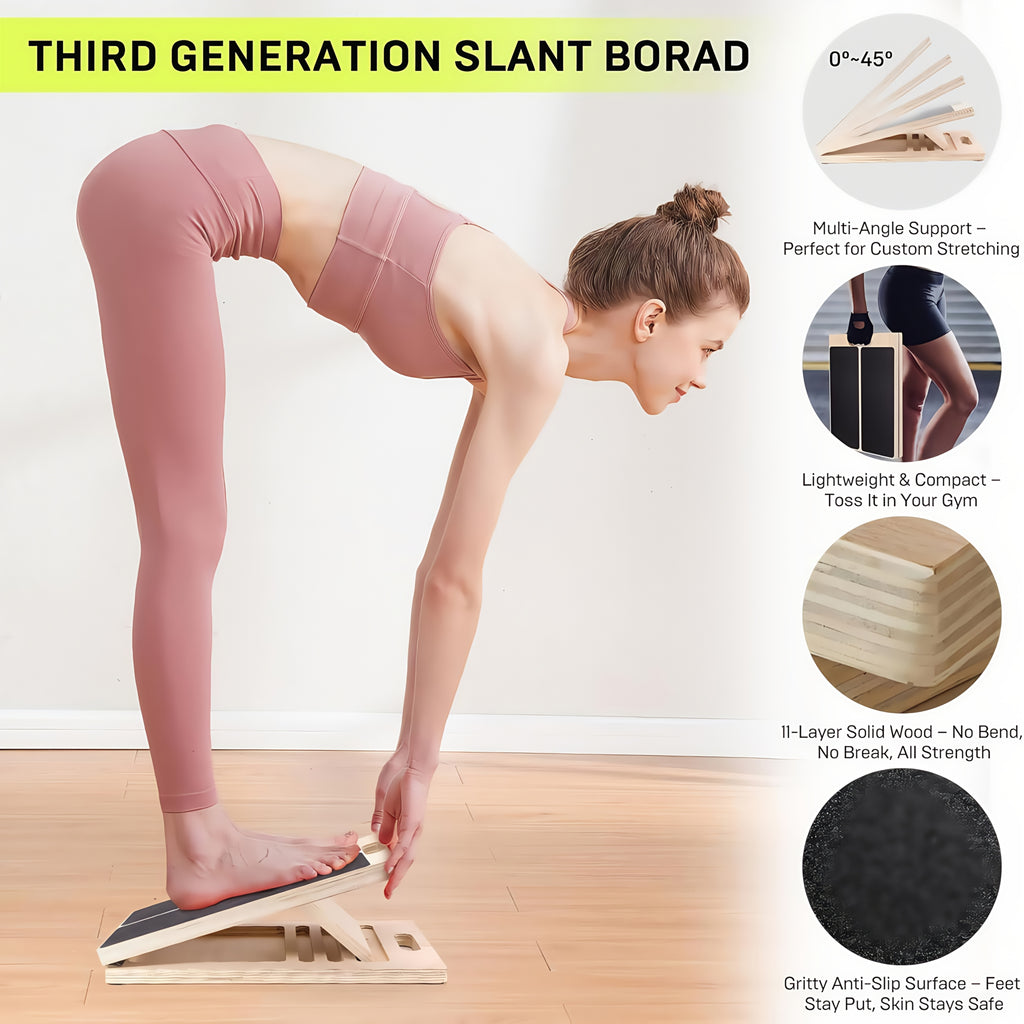 Adjustable Slant Board for Calf Stretching – Portable Wooden Incline Wedge with Non-Slip Surface for Squats, Ankle Mobility, Heel Stretch & Physical Therapy, All Fitness Levels