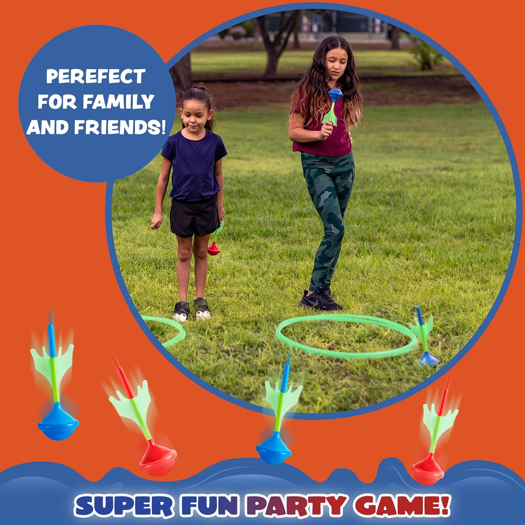 Lawn Darts Game Set 6 Piece Glow in the Dark Outdoor Yard Games for Kids Adults Family Soft Tip Safe Backyard Toss Game