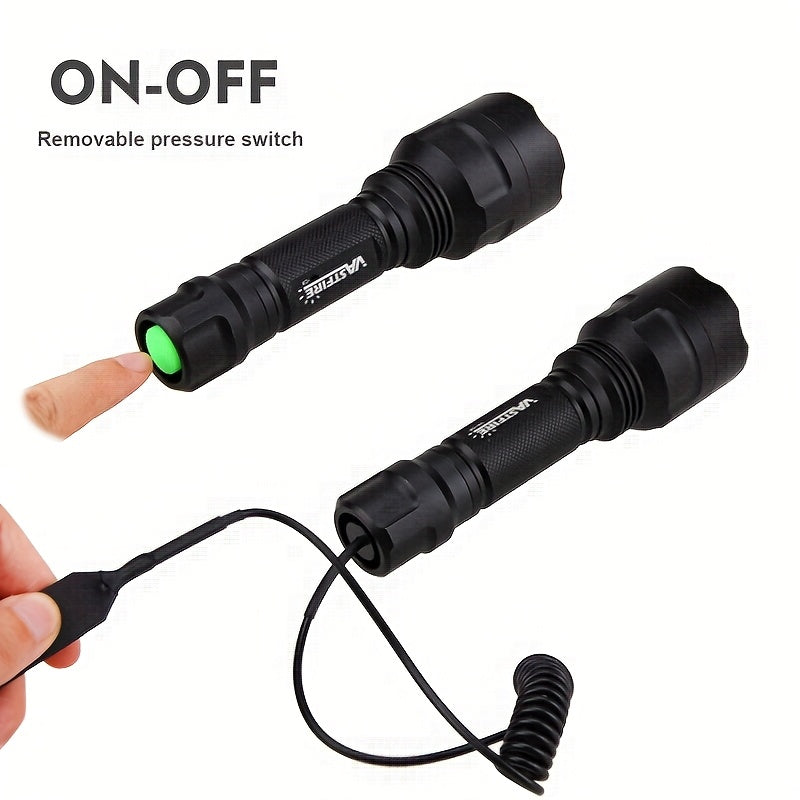 Green Flashlight 350 Yards High Power – Long Range Night Vision Remote Control Rechargeable 18650 Battery for Hunting Fishing Camping Beekeeping Outdoor Night Use