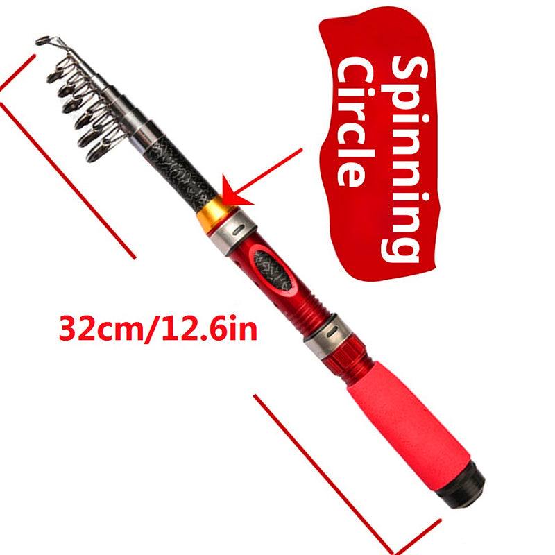 Telescopic Pen Fishing Rod Reel Combo Collapsible Pocket Mini Spinning Pole 39-90 Inch Portable Travel Camping Hiking Bass Trout Freshwater Saltwater Beginners Kids